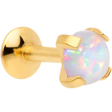 Load image into Gallery viewer, 16G 1/4 4mm Syn Opal Gold G23 Titanium Internal Thread Labret
