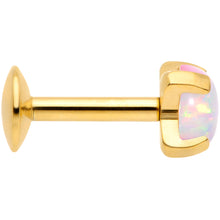 Load image into Gallery viewer, 16G 1/4 4mm Syn Opal Gold G23 Titanium Internal Thread Labret