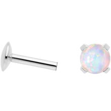 将图片加载到图库查看器,16G 1/4 4mm White Syn Opal G23 Titanium Internal Thread Labret