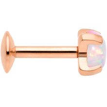 Load image into Gallery viewer, 16G 1/4 4mm Syn Opal Rose Gold G23 Titanium Internal Thread Labret