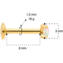 Load image into Gallery viewer, 16G 5/16 3mm Syn Opal Gold G23 Titanium Internal Thread Labret
