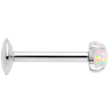 Load image into Gallery viewer, 16G 5/16 3mm White Syn Opal G23 Titanium Internal Thread Labret