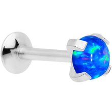 将图片加载到图库查看器,16G 5/16 4mm Blue Syn Opal G23 Titanium Internal Thread Labret