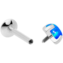 将图片加载到图库查看器,16G 5/16 4mm Blue Syn Opal G23 Titanium Internal Thread Labret