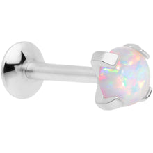 Load image into Gallery viewer, 16G 5/16 4mm White Syn Opal G23 Titanium Internal Thread Labret