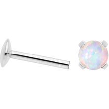Load image into Gallery viewer, 16G 5/16 4mm White Syn Opal G23 Titanium Internal Thread Labret