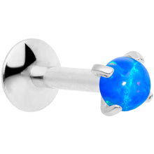 Load image into Gallery viewer, 16G 5/16 3mm Blue Syn Opal G23 Titanium Internal Thread Labret
