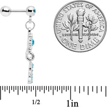 Load image into Gallery viewer, 16G 1/4 Aqua Gem Moon Dangle Cartilage Tragus