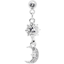 Load image into Gallery viewer, 16G 1/4 Clear Gem Moon Dangle Cartilage Tragus