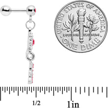 Load image into Gallery viewer, 16G 1/4 Pink Gem Moon Dangle Cartilage Tragus