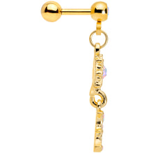 Load image into Gallery viewer, 16G 1/4 Aurora Gem Gold Tone Moon Dangle Cartilage Tragus