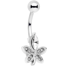 将图片加载到图库查看器,Clear Gem Beautiful Flower Belly Ring
