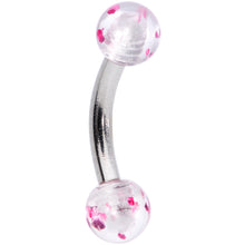 将图片加载到图库查看器,16G 1/4 Pink Splatter Curved Eyebrow Ring