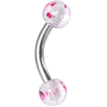 将图片加载到图库查看器,16G 1/4 Pink Splatter Curved Eyebrow Ring