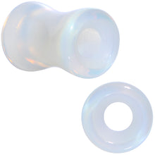 Load image into Gallery viewer, Translucent White Glass Tunnel Plug Set 2G to 1 Inch