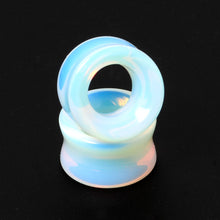 Load image into Gallery viewer, Translucent White Glass Tunnel Plug Set 2G to 1 Inch