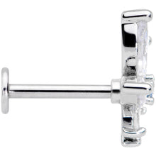 Load image into Gallery viewer, 16G 5/16 Clear Blue CZ Gem Marijuana Leaf Labret Monroe Tragus