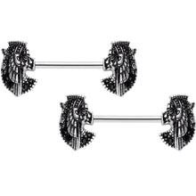 Load image into Gallery viewer, 14G 9/16 Grand Ruler Anubis Egyptian Nipple Ring Set