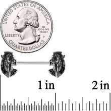 Load image into Gallery viewer, 14G 9/16 Grand Ruler Anubis Egyptian Nipple Ring Set