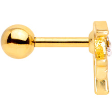 Load image into Gallery viewer, 16G 1/4 Clear Gem Gold Tone Flying Bird Cartilage Tragus Earring