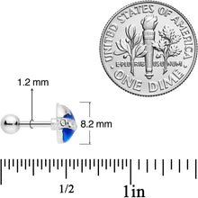 Load image into Gallery viewer, 16G 1/4 Clear Gem Blue Planet Saturn Cartilage Tragus Earring