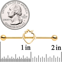 Load image into Gallery viewer, 14G Gold Tone Summer Strawberry Industrial Barbell 38mm