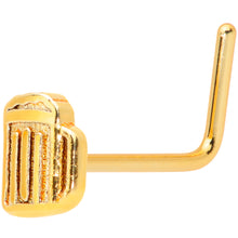 Load image into Gallery viewer, 22G 5/16 Gold Tone Happy Hour Beer Mug L Shaped Nose Ring