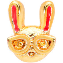 Load image into Gallery viewer, 20G 5/16 Pink Gold Tone Nerdy Easter Bunny L Shaped Nose Ring