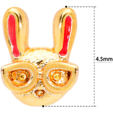Load image into Gallery viewer, 22G 5/16 Pink Gold Tone Nerdy Easter Bunny L Shaped Nose Ring