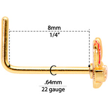 Load image into Gallery viewer, 22G 5/16 Pink Gold Tone Nerdy Easter Bunny L Shaped Nose Ring