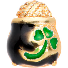 Load image into Gallery viewer, 18G 5/16 Gold Tone St Patricks Day Pot O Gold L Shaped Nose Ring