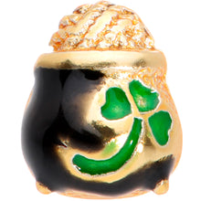Load image into Gallery viewer, 22G 5/16 Gold Tone St Patricks Day Pot O Gold L Shaped Nose Ring
