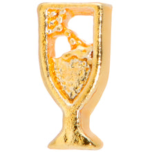 Load image into Gallery viewer, 18G 5/16 Gold Tone Glass of Champagne L Shaped Nose Ring
