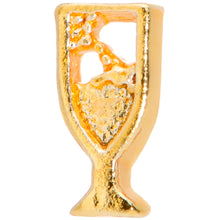 Load image into Gallery viewer, 22G 5/16 Gold Tone Glass of Champagne L Shaped Nose Ring
