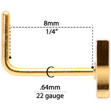 Load image into Gallery viewer, 22G 5/16 Gold Tone Glass of Champagne L Shaped Nose Ring