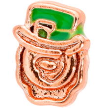 Load image into Gallery viewer, 20G 5/16 Green Rose Gold Tone Lucky Leprechaun L Shaped Nose Ring