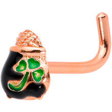 Load image into Gallery viewer, 18G 5/16 Rose Gold Tone Pot O Gold L Shaped Nose Ring