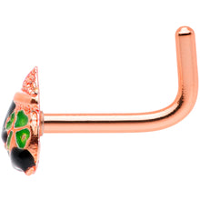 Load image into Gallery viewer, 18G 5/16 Rose Gold Tone Pot O Gold L Shaped Nose Ring