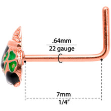 Load image into Gallery viewer, 22G 5/16 Rose Gold Tone Pot O Gold L Shaped Nose Ring