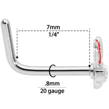 将图片加载到图库查看器,20G 5/16 Pink Ears Nerdy Easter Bunny L Shaped Nose Ring