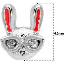 Load image into Gallery viewer, 22G 5/16 Pink Ears Nerdy Easter Bunny L Shaped Nose Ring