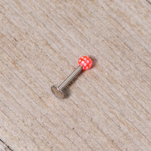 Load image into Gallery viewer, 16G 1/4 Pink Polka Dot UV Reactive Acrylic Ball Labret Tragus