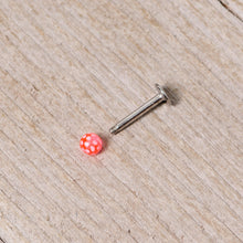 Load image into Gallery viewer, 16G 1/4 Pink Polka Dot UV Reactive Acrylic Ball Labret Tragus