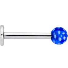 Load image into Gallery viewer, 16G 1/4 Blue Polka Dot UV Reactive Acrylic Ball Labret Tragus