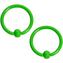将图片加载到图库查看器,16G 3/8 Green Glow in the Dark BCR Captive Ring Set