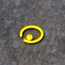 Load image into Gallery viewer, 16G 3/8 Yellow Glow in the Dark BCR Captive Ring Set of 2