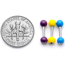 Load image into Gallery viewer, 16G 1/4" Clear Gem Color Glow Straight Barbell Cartilage Set