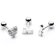 将图片加载到图库查看器,16G 1/4 Clear Gem Valentine Cartilage Tragus Set