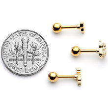 Load image into Gallery viewer, 16G 1/4 Clear Gem Gold Tone Plated Valentine Cartilage Set