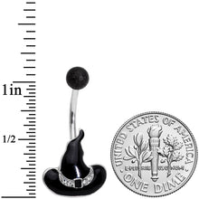 将图片加载到图库查看器,Clear Gem Black Halloween Witches Hat Belly Ring